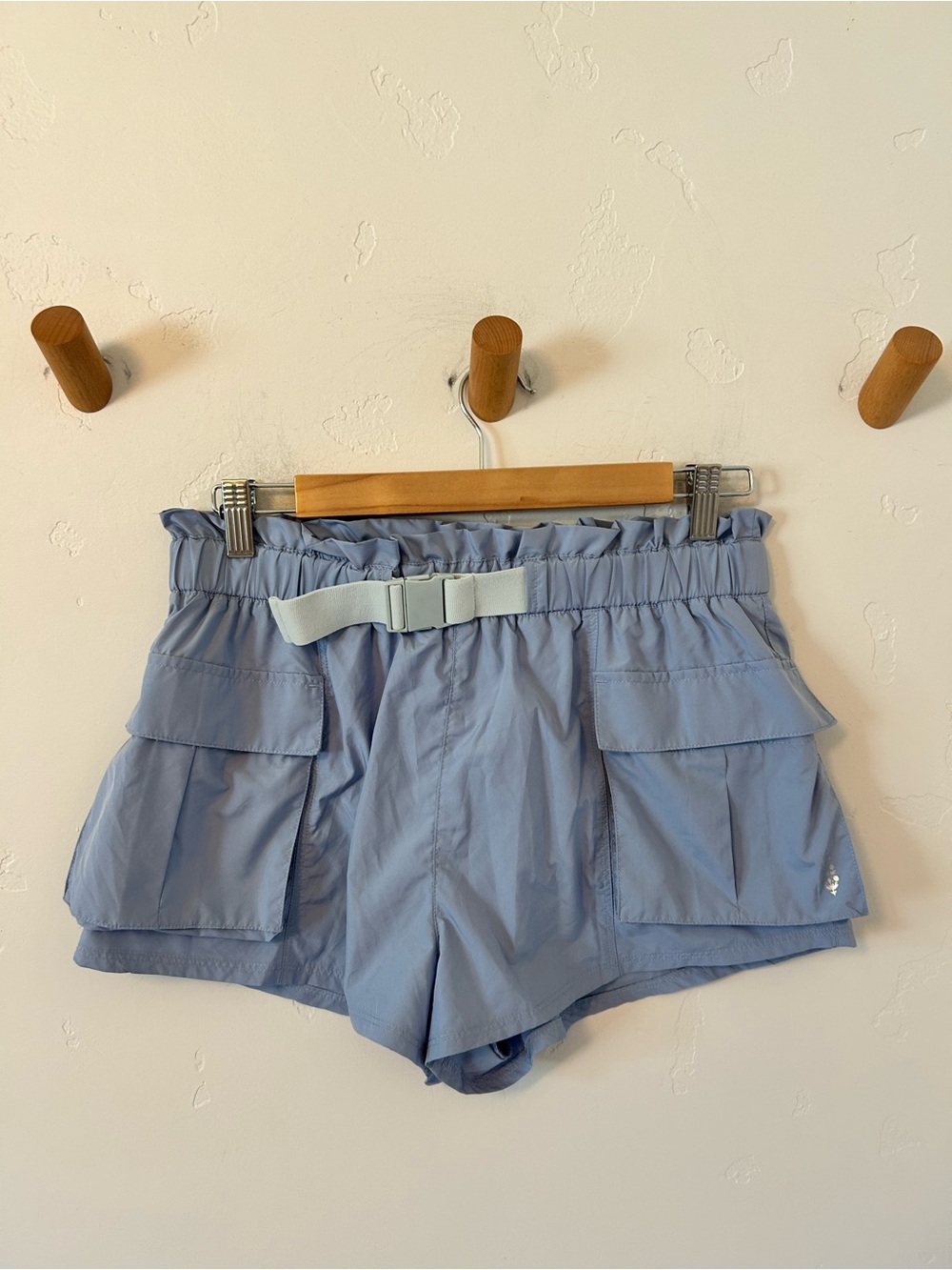 FP Movement Belted Waist Cargo Shorts Sz Small Periwinkle Hiking Pockets EUC